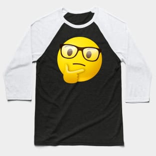 Nerdy thinking face emoji Baseball T-Shirt